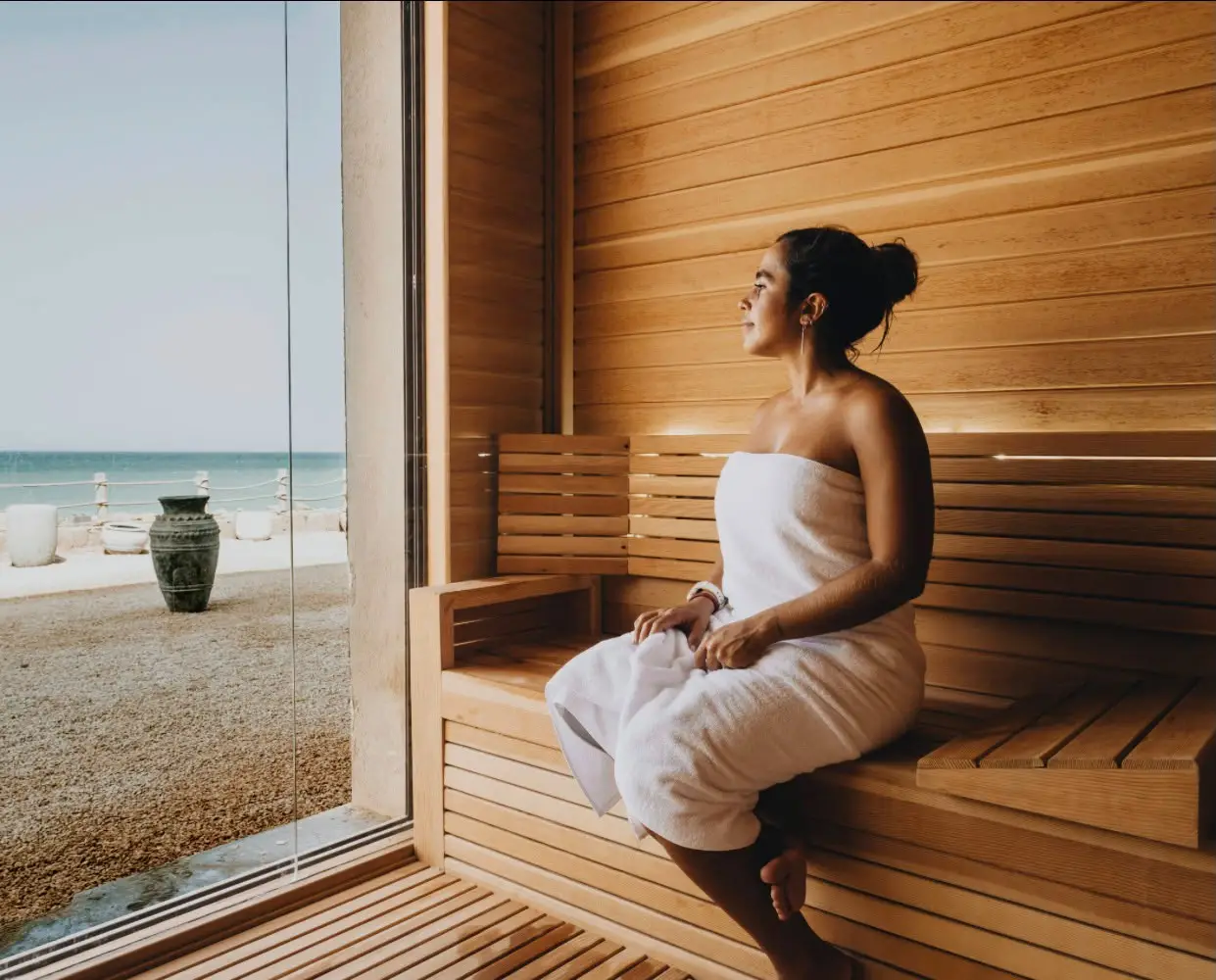 Rituel sauna avec vue sur l’océan au Tulum Beach Resort